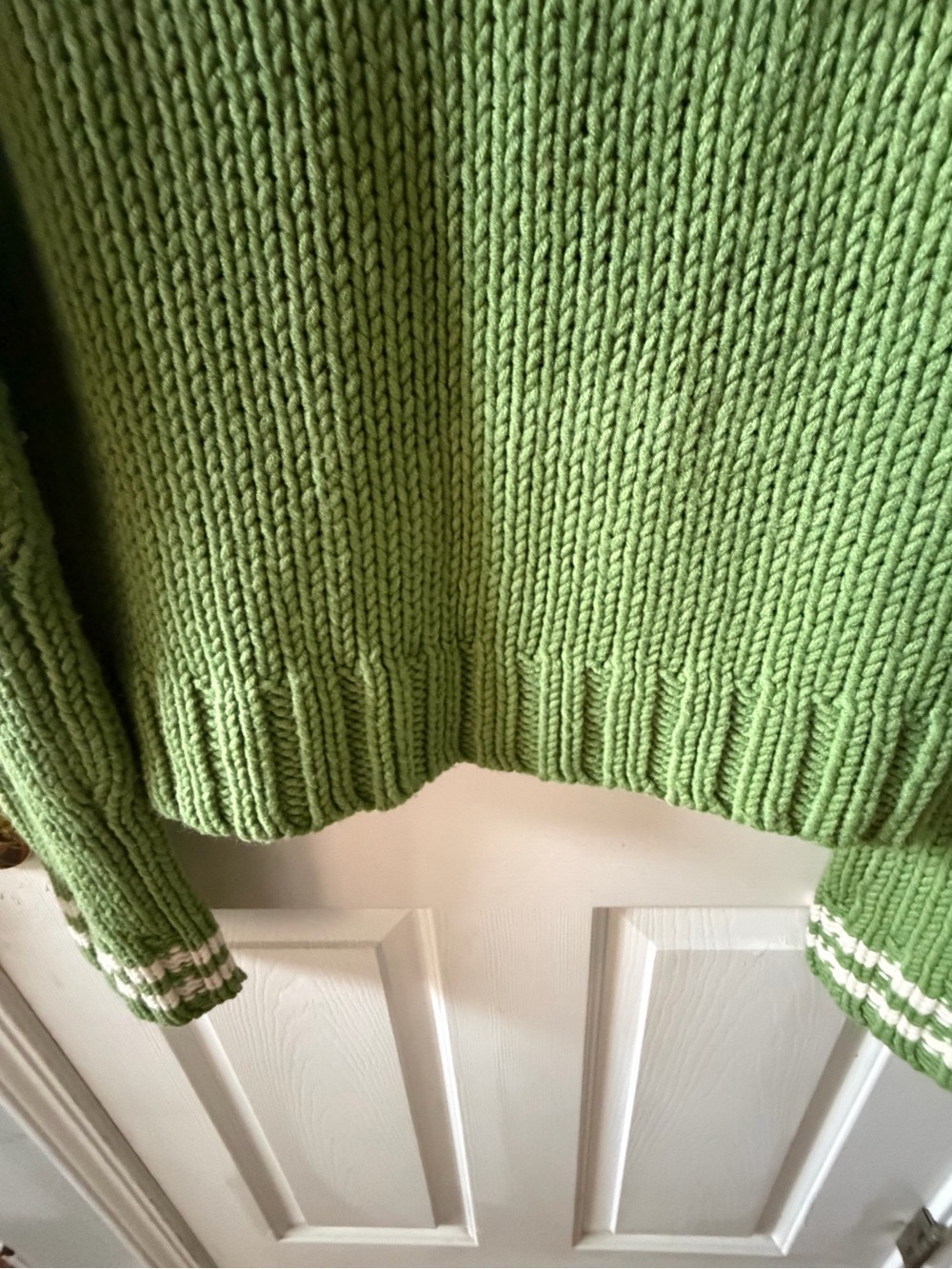 Abercrombie & Fitch Lime Green Chunky Knit Zip Cardigan - Picture 12 of 13